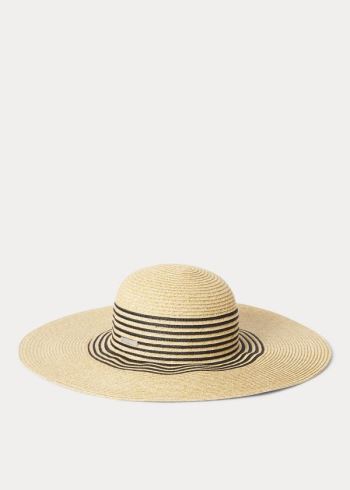 Ralph Lauren Striped Paper Sun Hat Béžový Černé | OqP4USSP
