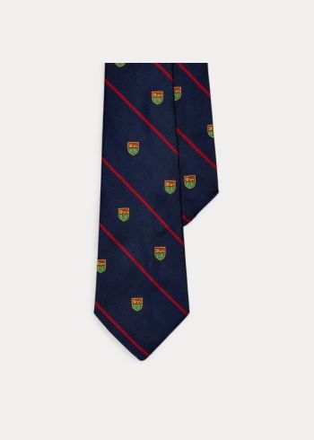 Ralph Lauren Striped Silk Club Tie Tmavě Blankyt Červené | 1fuoTiQx