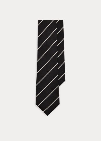 Ralph Lauren Striped Silk Faille Tie Černé | 3HdQiLER
