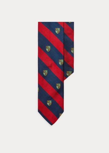 Ralph Lauren Striped Silk Narrow Club Tie Tmavě Blankyt Červené | mBl44TRN
