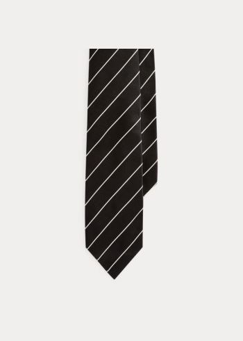 Ralph Lauren Striped Silk Satin Tie Černé | hOgYyryl