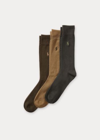 Ralph Lauren Supersoft Trouser Sock 3-Pack Tmavě Hnědé | kbw0CtSo