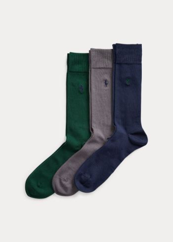 Ralph Lauren Supersoft Trouser Sock 3-Pack Zelene | pqKSn6Y9