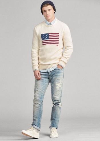 Ralph Lauren The Iconic Flag Svetrové Krém | ONHtSZwX