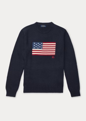 Ralph Lauren The Iconic Flag Svetrové Tmavě Blankyt | V6n55n0b