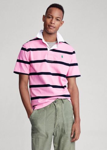 Ralph Lauren The Iconic Rugby Shirt Růžové Tmavě Blankyt | 9Cs26GHg