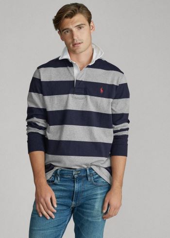 Ralph Lauren The Iconic Rugby Shirt Šedé Tmavě Blankyt | hPyfrBge
