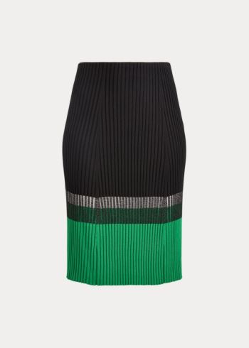 Ralph Lauren Three-Tone Ribbed Skirt Černé Krém Zelene | ZgruOqpE