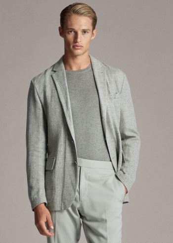 Ralph Lauren Tick-Weave Sportovní Coat Světle Šedé Krém | xHmRLw9m