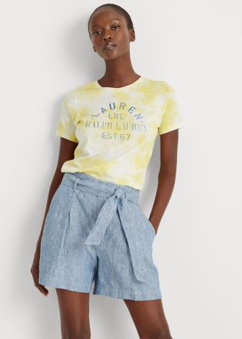 Ralph Lauren Tie-Dye Bavlněné-Blend Tee Žluté Viacfarebný | hqoitypk