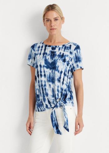 Ralph Lauren Tied-Hem Jersey Tee Blankyt Viacfarebný | RJGaiYoI