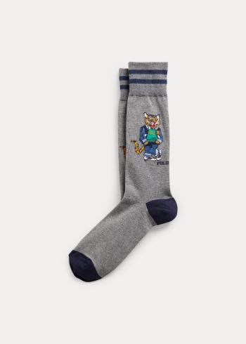 Ralph Lauren Tiger & Argyle Sock 2-Pack Tmavě Šedé | SJYpDHsL