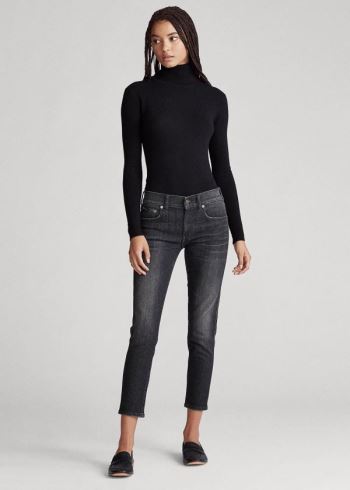 Ralph Lauren Tompkins Skinny Crop Jean Blankyt Světle Modré Černé | CfPi5kgi