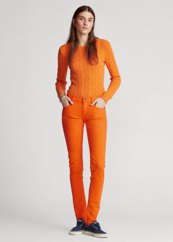 Ralph Lauren Tompkins Stretch Skinny Jean Oranžové | 4fO7mug1