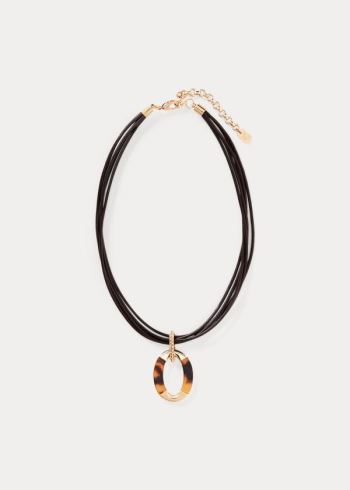 Ralph Lauren Tortoiseshell Pendant Necklace Zlaté | DQbO1coS