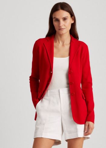 Ralph Lauren Tubular-Trim Blazer Červené | Oi1NGOjX