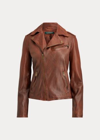 Ralph Lauren Tumbled Lambskin Jacket Hnědé | mN2Ibrvr