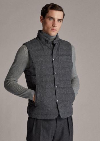 Ralph Lauren Tweed Down Vest Šedé | bgfq2yBI