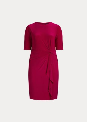 Ralph Lauren Twisted-Knot Jersey Šaty Světle Fuchsie | DsCMXK2I