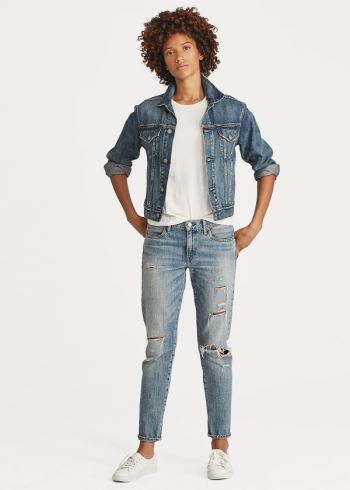 Ralph Lauren USA Flag Denim Trucker Jacket Tmavě Indigo | DqW4m6Gq