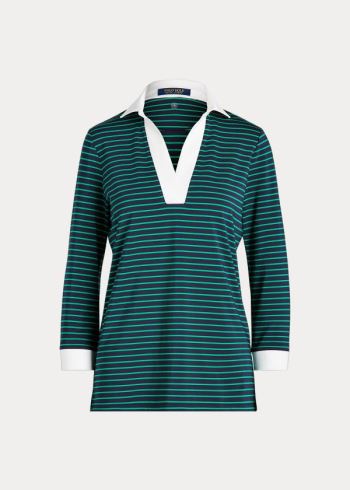 Ralph Lauren UV Jersey Golfové Tunic Top Zelene Bílé | DhaRHcjx