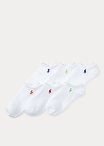 Ralph Lauren Ultralow Sock 6-Pack Bílé | zjVQtIl3