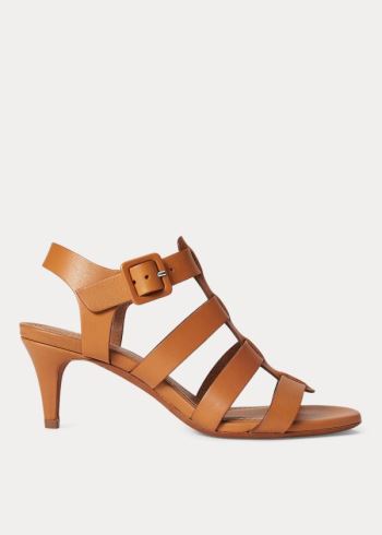 Ralph Lauren Vachetta Læder Sandal Hnědé | POTuMwzB