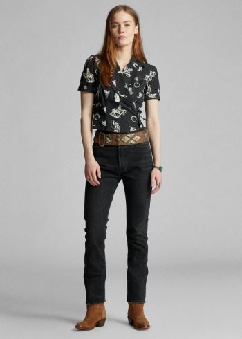 Ralph Lauren Vintage Straight Stretch Jean Černé | M4gmnNmy