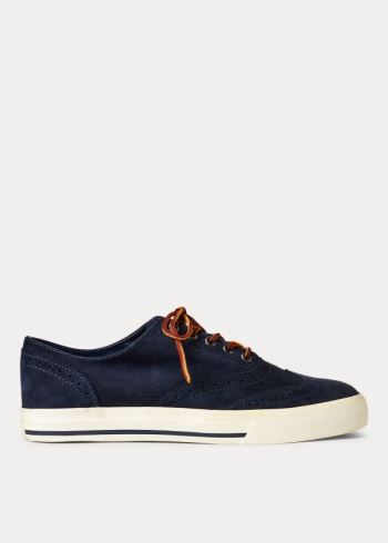 Ralph Lauren Vultan Semišové Sneakers Tmavě Blankyt | MKe1vvca