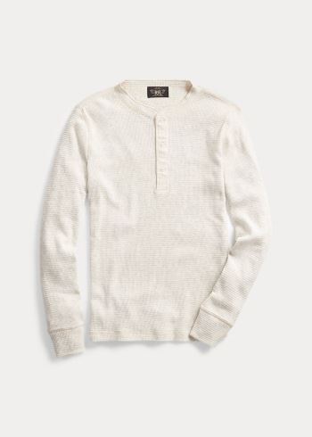 Ralph Lauren Waffle-Knit Henley Shirt Bílé | bSg7cFJ8