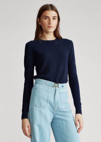 Ralph Lauren Washable Cashmere Svetrové Tmavě Blankyt | xWYN4Jj4