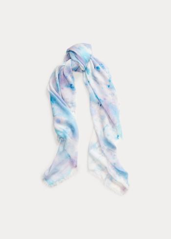 Ralph Lauren Watercolor Fringe Scarf Bílé Viacfarebný | cULFBFfT