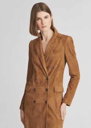 Ralph Lauren Wellesly Lamb-Semišové Šaty Hnědé | yojRfcsm
