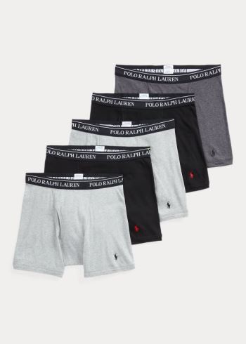 Ralph Lauren Wicking Boxerské Brief 5-Pack Černé Šedé | ssY9G4ZD