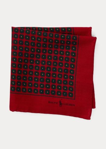 Ralph Lauren Wool Challis Pocket Square Červené | qU5hMivp