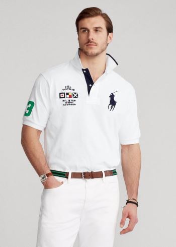 Ralph Lauren Yacht Club Mesh Polo Shirt Bílé | nGmllmtn